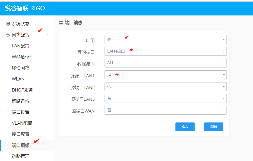 銳谷工業(yè)路由器端口鏡像怎么使用？